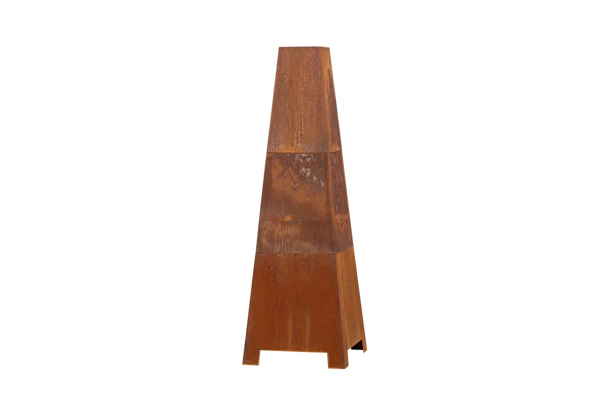 Feuerkorb Elias - quadratischer Kamin in Rusty Orange