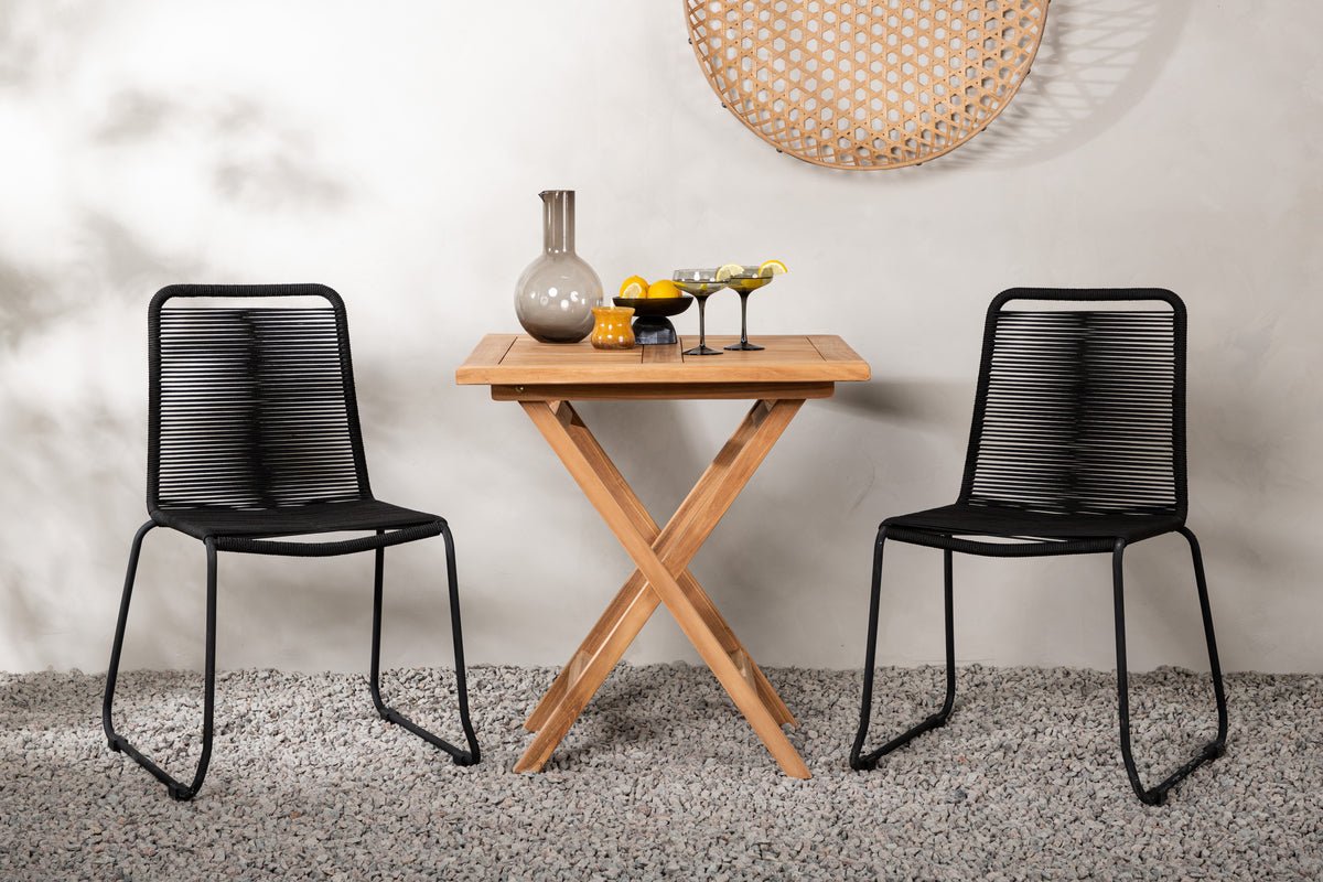 Garten Cafegruppe Habanero – 3-teiliges Gartenmöbel-Set in Braun/Schwarz