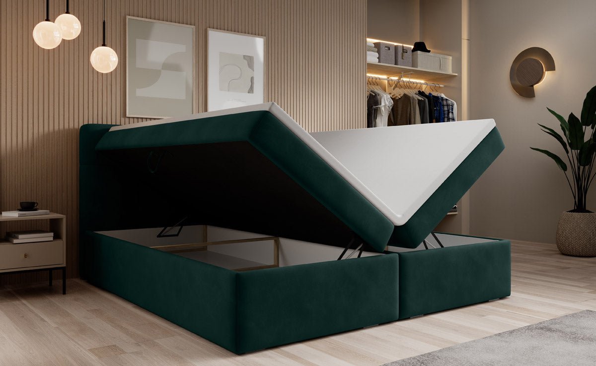 Boxspringbett Cozy II Samt mit Stauraum