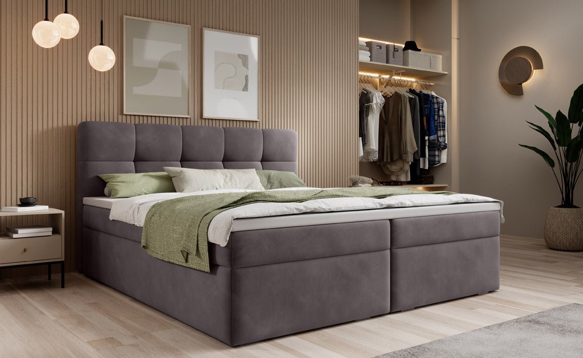 Boxspringbett Cozy II Samt mit Stauraum