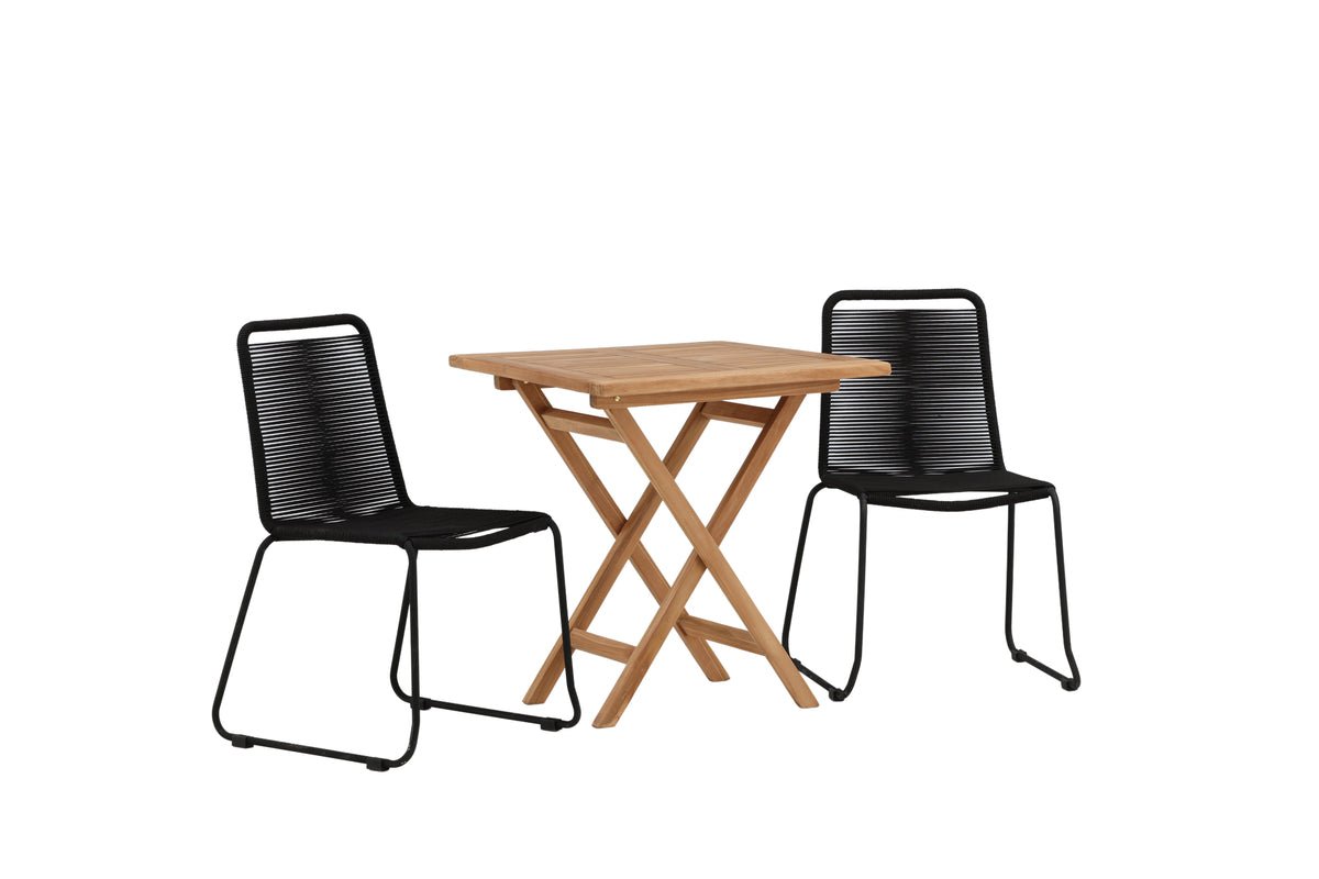 Garten Cafegruppe Habanero – 3-teiliges Gartenmöbel-Set in Braun/Schwarz
