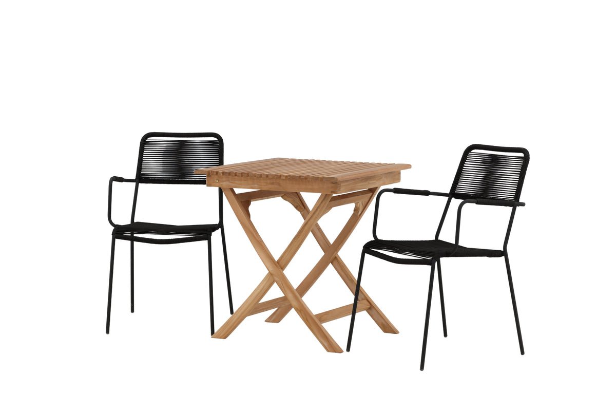 Garten Cafegruppe Zivano – 3 teiliges Set mit Teakholz-Tisch