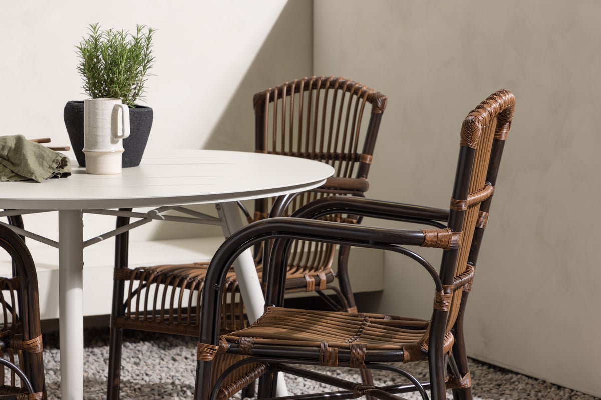 Garten Essgruppe Jorina – 5-teiliges Set in Rattanoptik