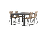 Garten Essgruppe Virello – 5-teiliges Gartenmöbel-Set in Schwarz/Braun