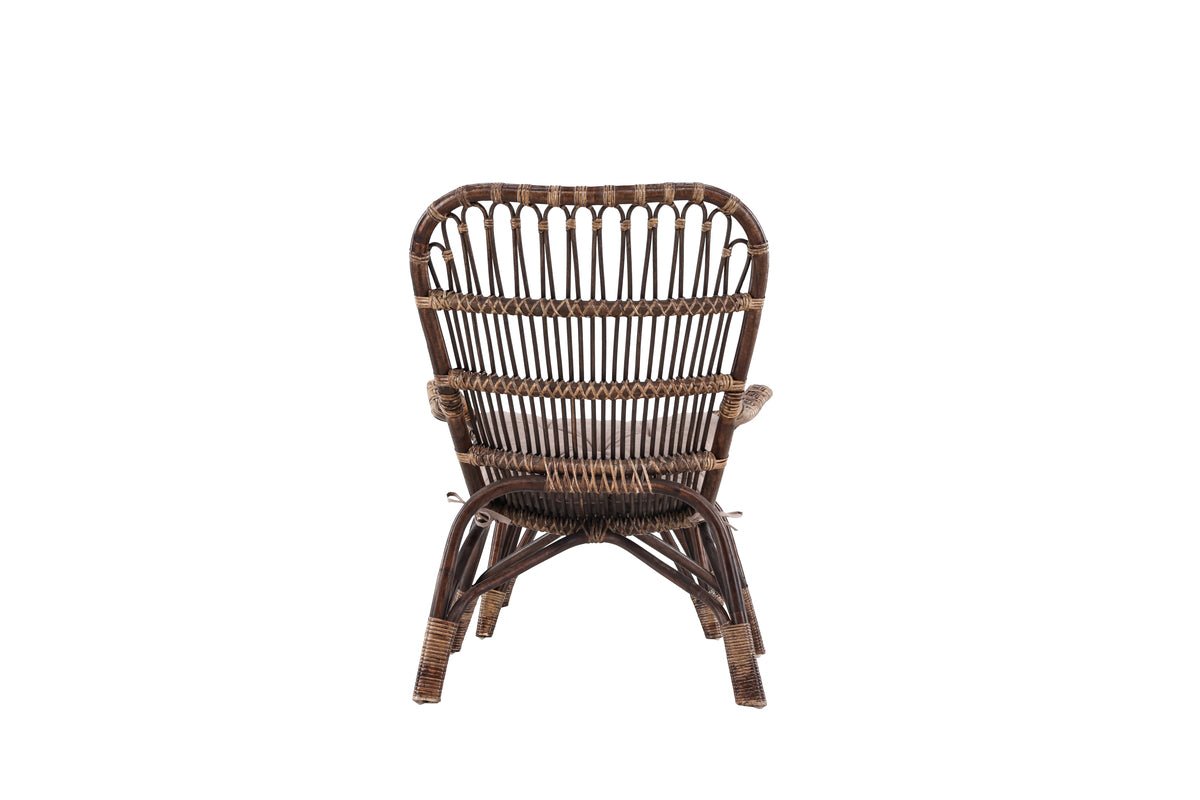 Garten-Loungesessel Neapel - aus Bambus und Rattan in Walnussbraun