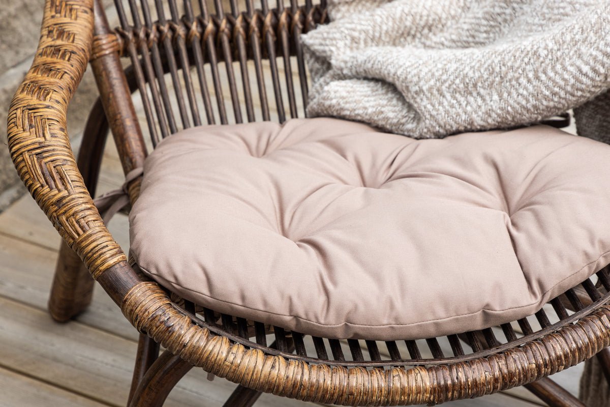 Garten-Loungesessel Neapel - aus Bambus und Rattan in Walnussbraun