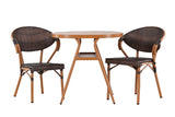 Garten Loungeset Elyon – 3-teiliges Set mit 2 Stühlen & Tisch in Braun