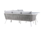 Garten Loungeset Lindsay - Wahlweise in Schwarz/Grau oder Weiß/Grau