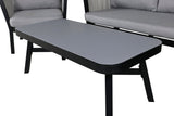 Garten Loungeset Mira – 4-teiliges Set mit grauer Glasplatte