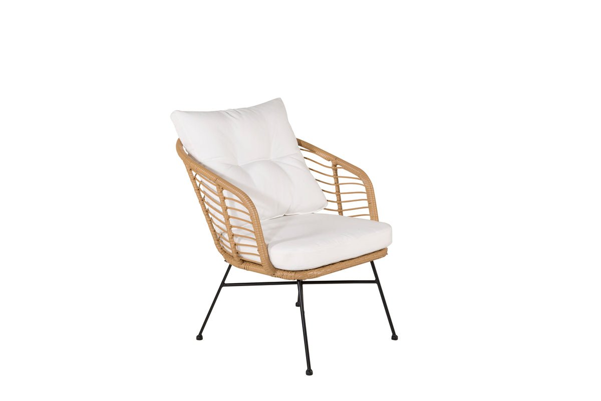 Garten Loungeset Raina – 4-teiliges Set mit Glasplatte & Kissen