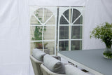 Garten Pavillon Oasis - mit weißem Dach und Wänden aus Polyester