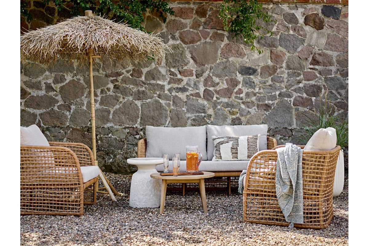 Garten-Sofa Bata – Polyrattan in Natur