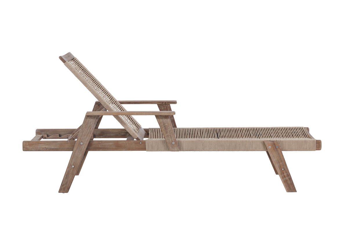 Garten Sonnenliege Ferano - verstellbar aus Akazienholz & Polyesterseil