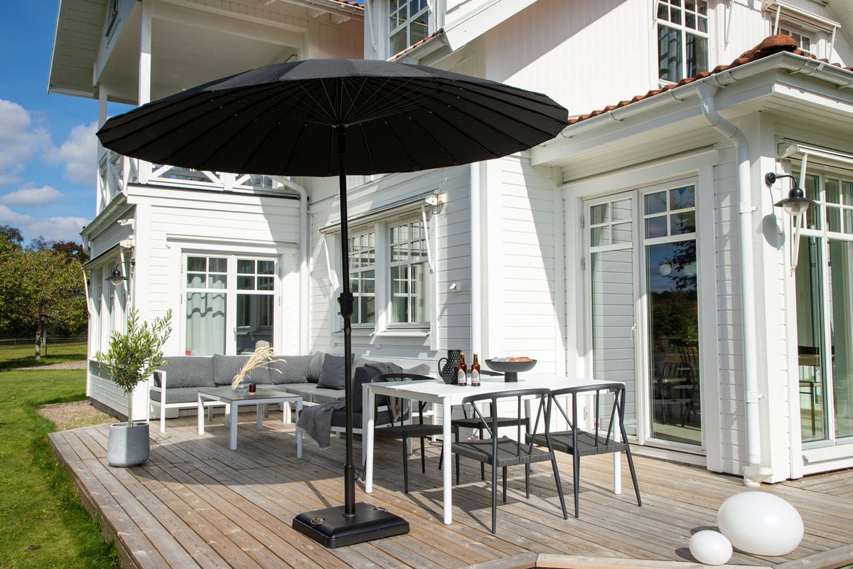Garten Sonnenschirm Palma – Ø270 cm verfügbar in Weiß, Schwarz, Grau und Blau
