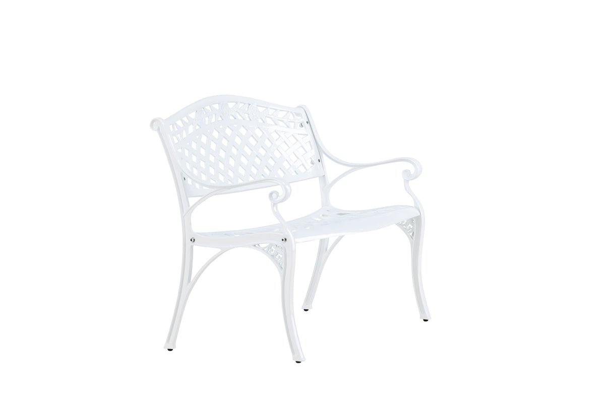 Gartenbank Adria - aus weißer witterungsbeständiger Aluminiumkonstruktion