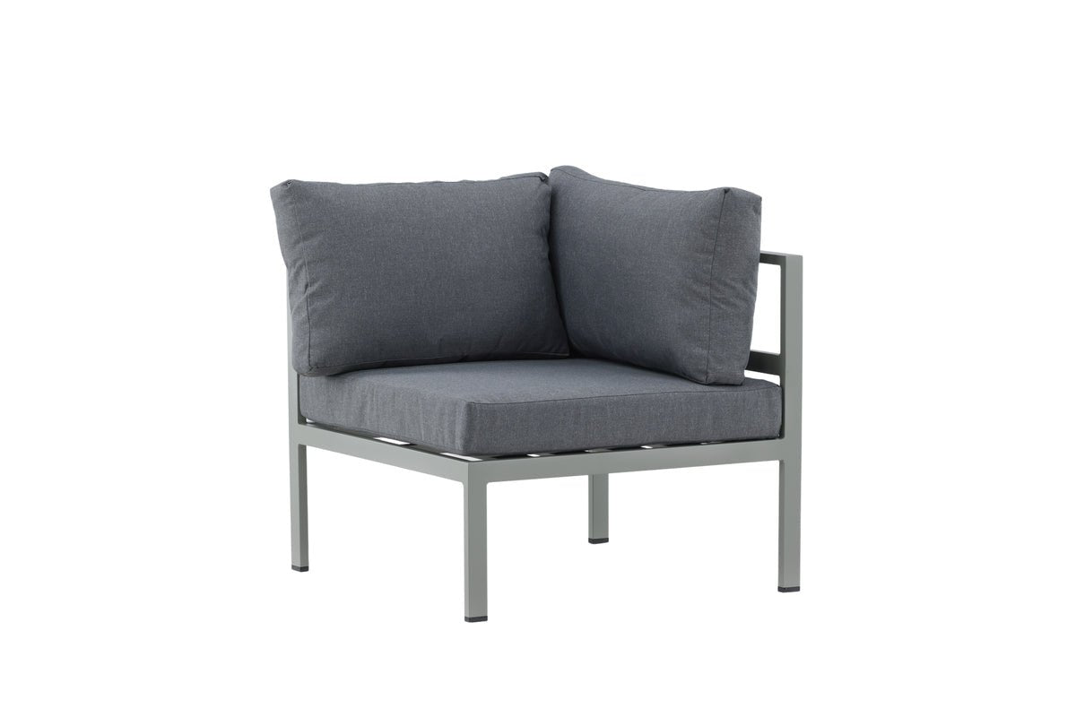 Gartenbank Eckmodul Borelio - Aus Aluminium in den Farben Khaki und Beige