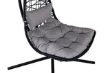 Hängesessel Brittany - aus Rattan/Metall in Schwarz, Grau