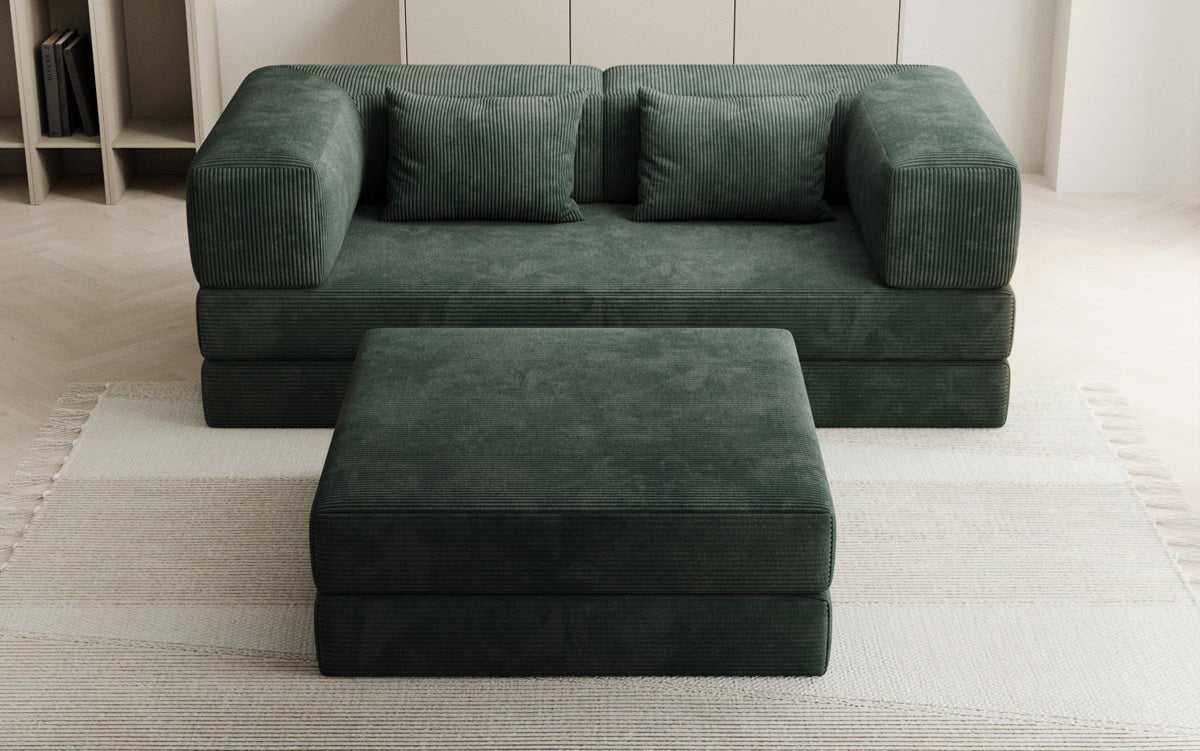 Lazy Spar-Set: 3-Sitzer + Hocker in Cord