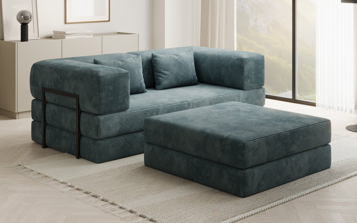 Lazy Spar-Set: 3-Sitzer + Hocker in Cord