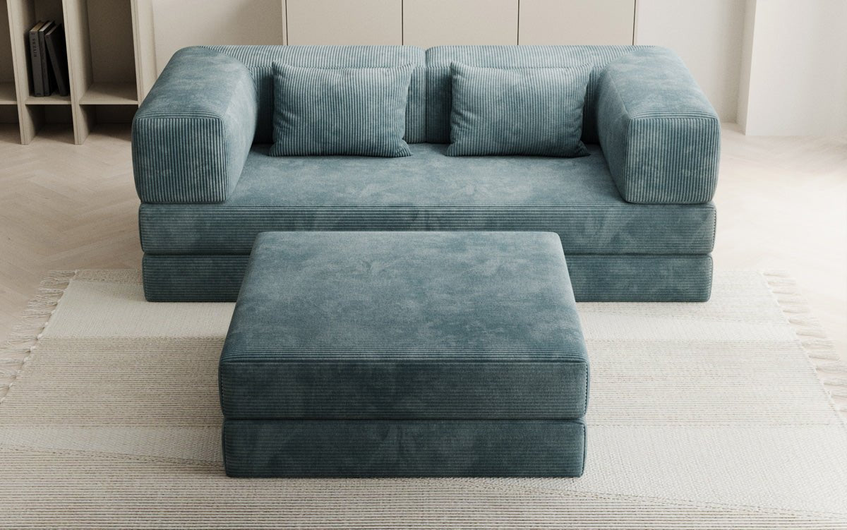 Lazy Spar-Set: 3-Sitzer + Hocker in Cord