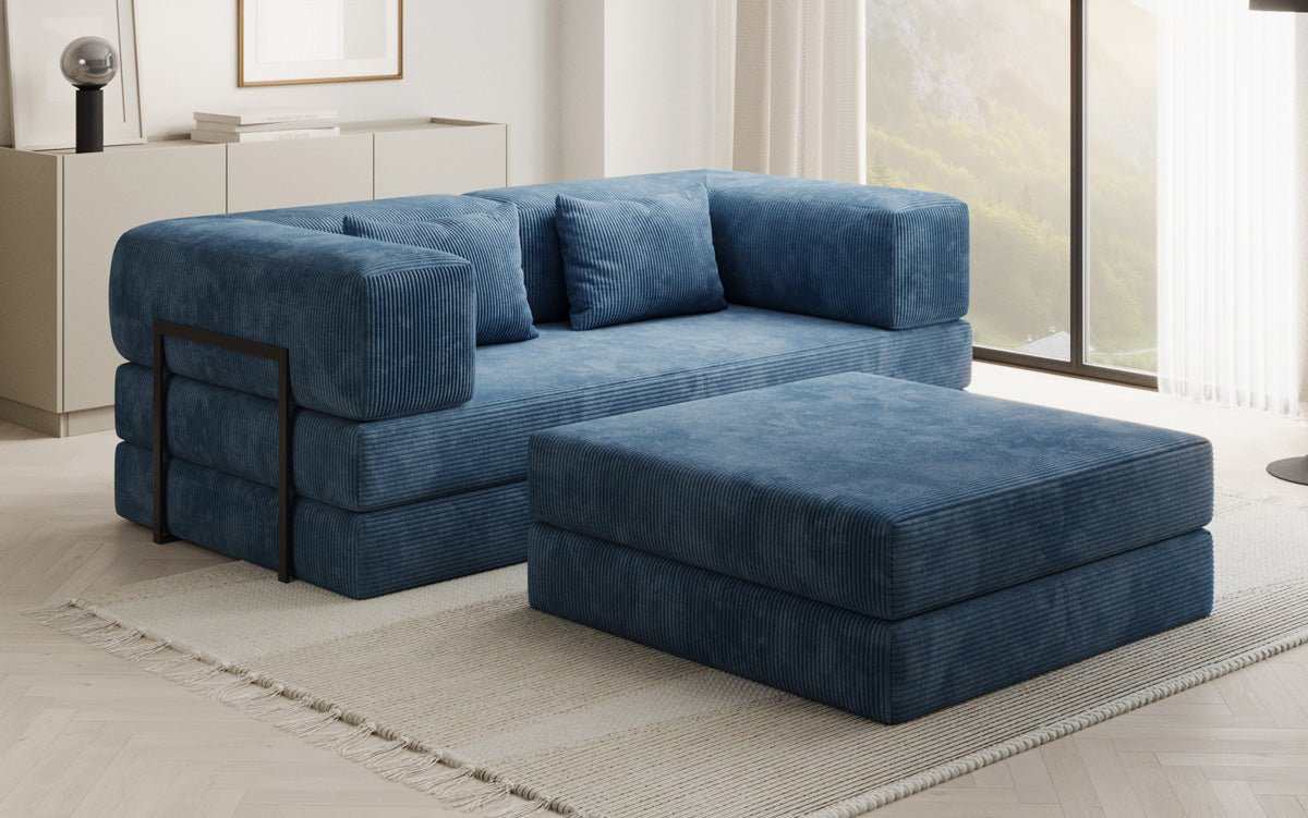 Lazy Spar-Set: 3-Sitzer + Hocker in Cord