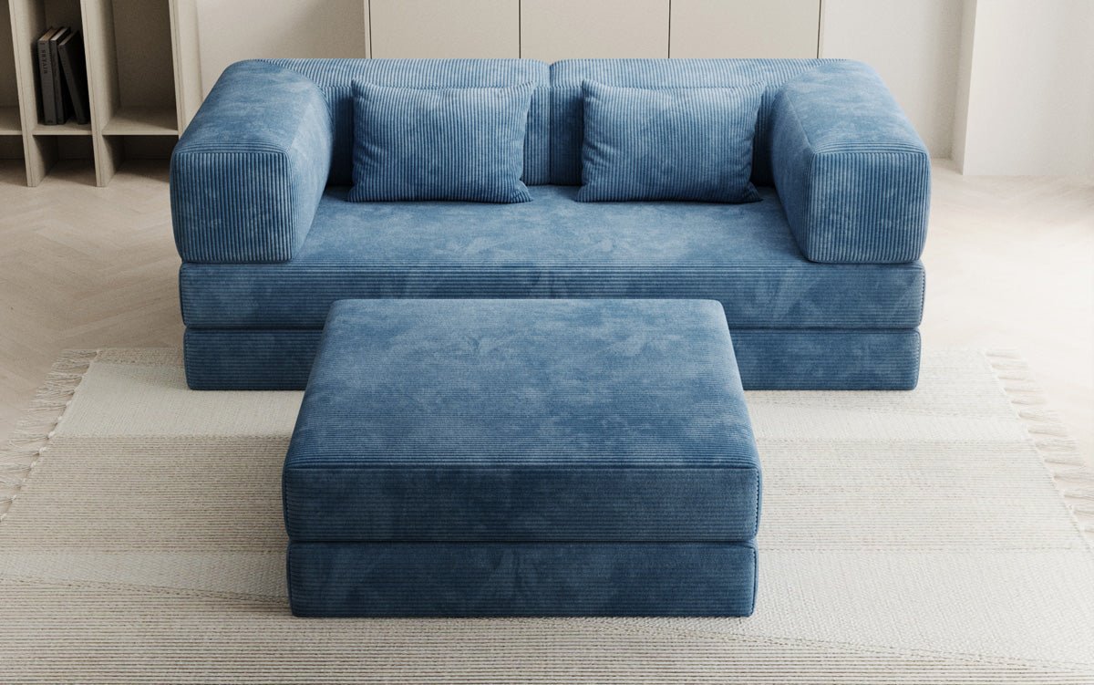 Lazy Spar-Set: 3-Sitzer + Hocker in Cord