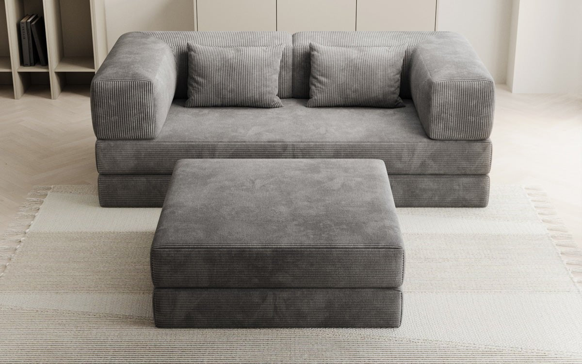 Lazy Spar-Set: 3-Sitzer + Hocker in Cord