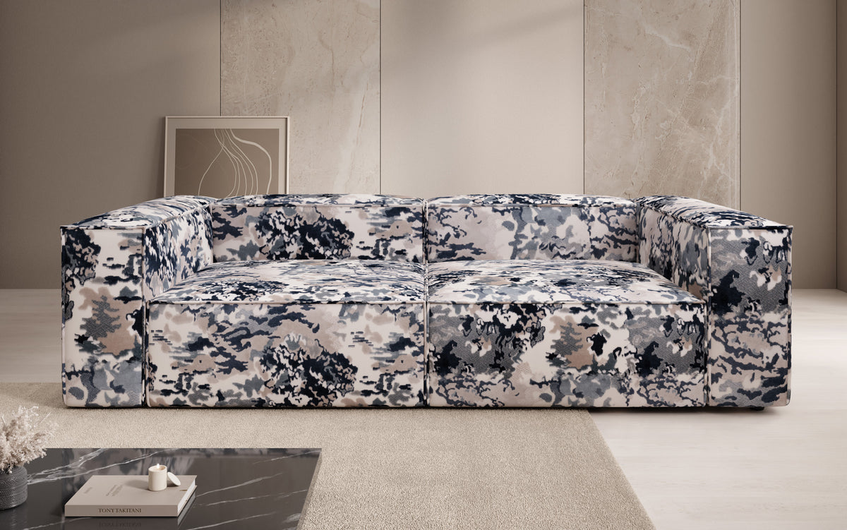 Designer Sofa Lesley 3 Sitzer - Jacquard mit Aquarell-Muster
