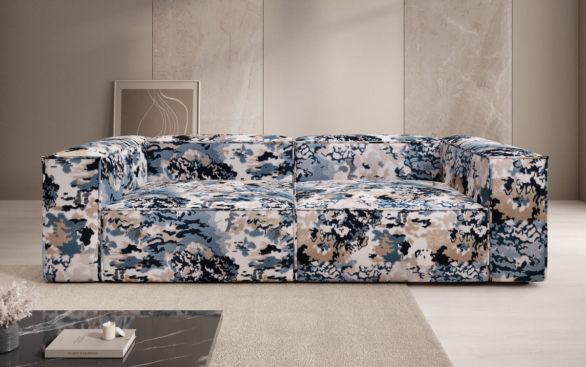 Designer Sofa Lesley 3 Sitzer - Jacquard mit Aquarell-Muster