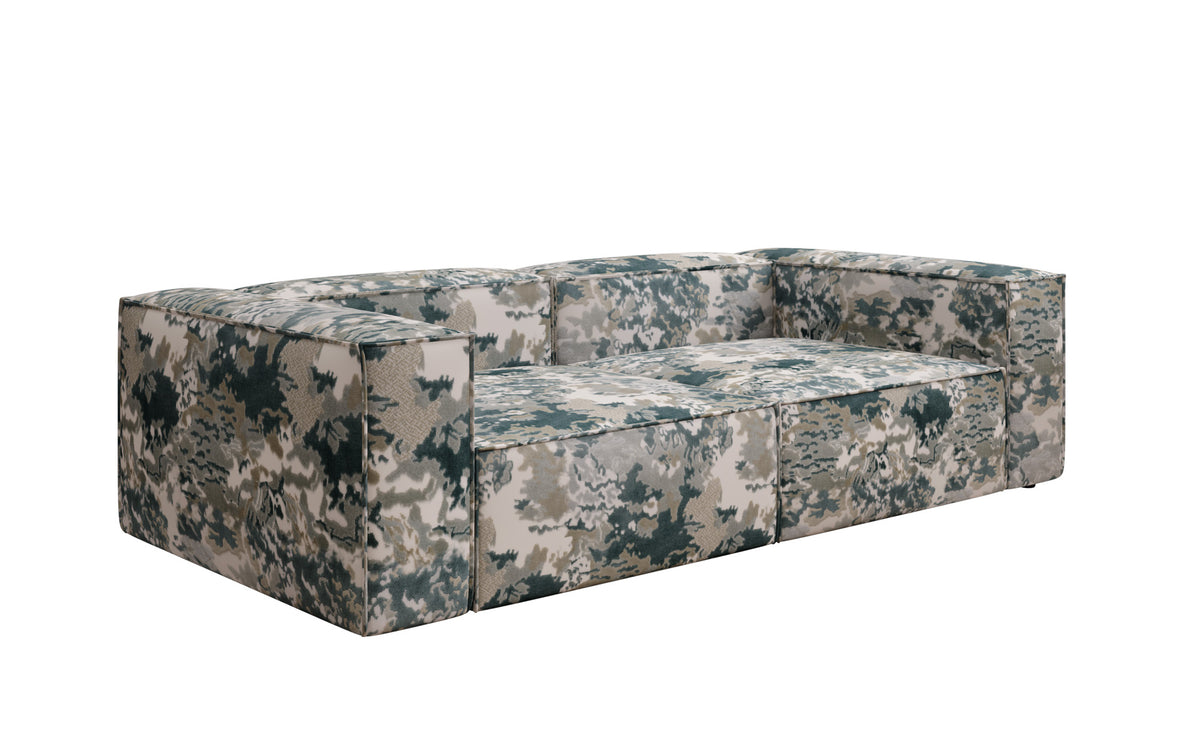 Designer Sofa Lesley 3 Sitzer - Jacquard mit Aquarell-Muster
