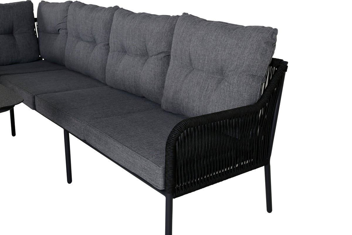 Lounge Set Madrid – in Schwarz aus Polyester-Seil und Metall