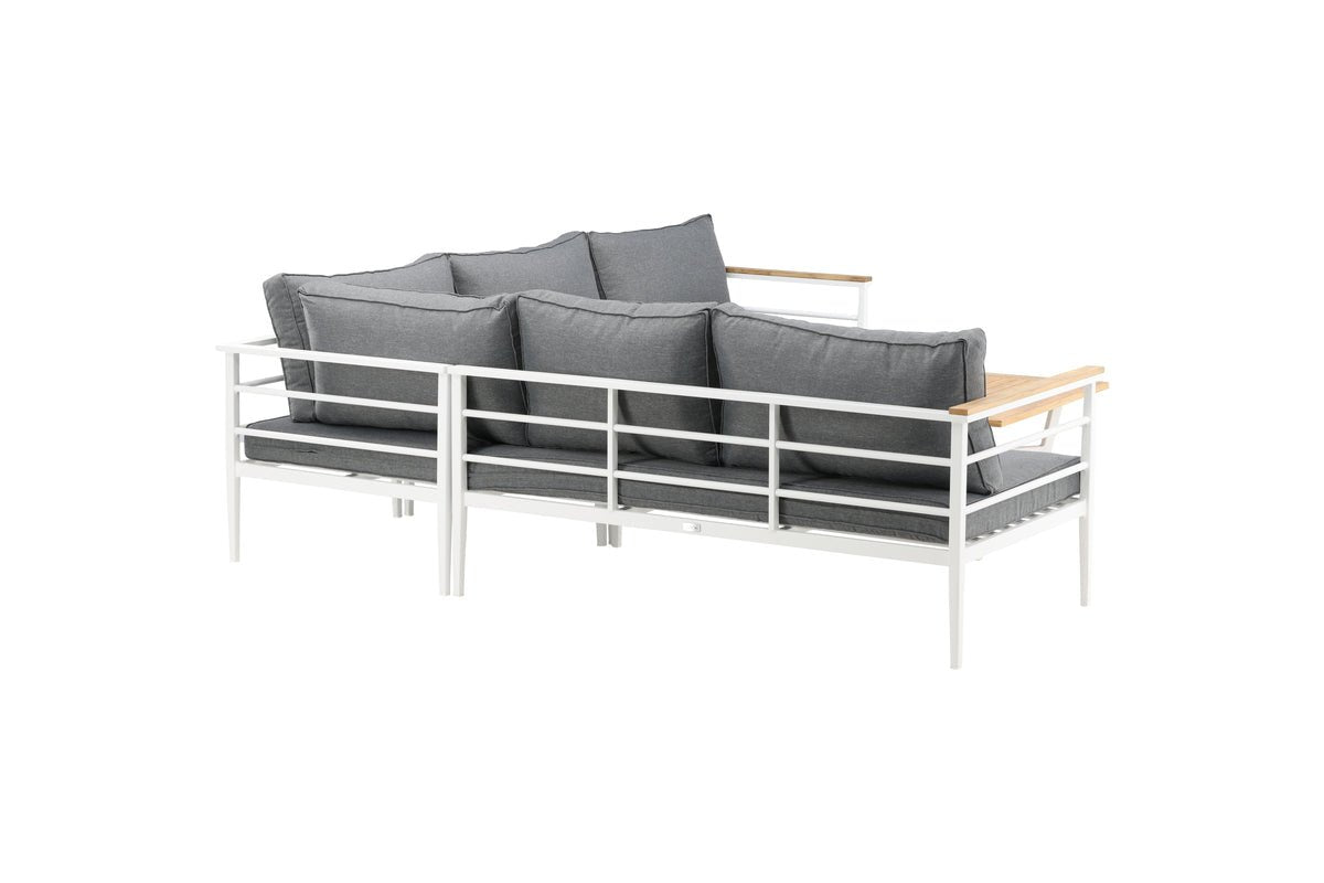Lounge Set Puerto – aus Metall mit Teakholz-Details, inkl. Kissen