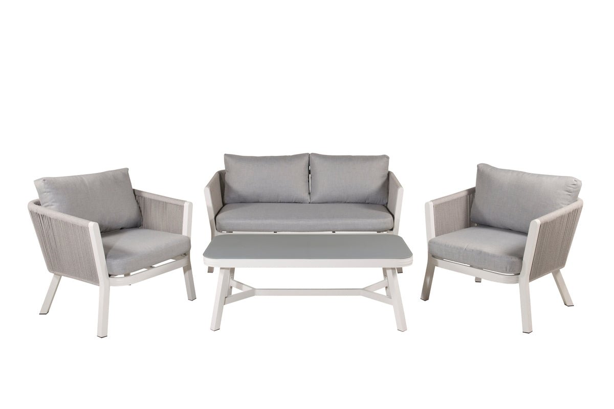 Loungeset Dreamy - aus weißem Aluminium inkl Kissen