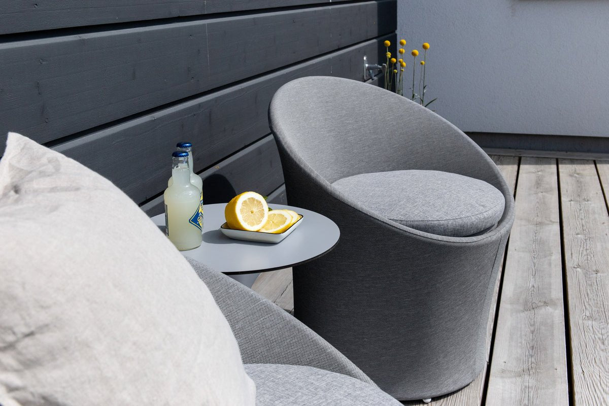 Loungeset Tanja - Grau/Weißes Set mit 2 Stühlen