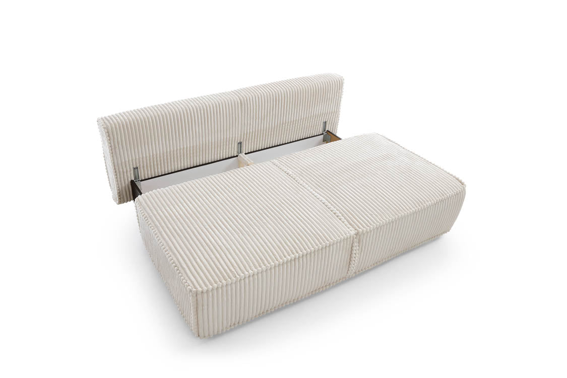Designer Sofa Komma mit Schlaffunktion und Stauraum