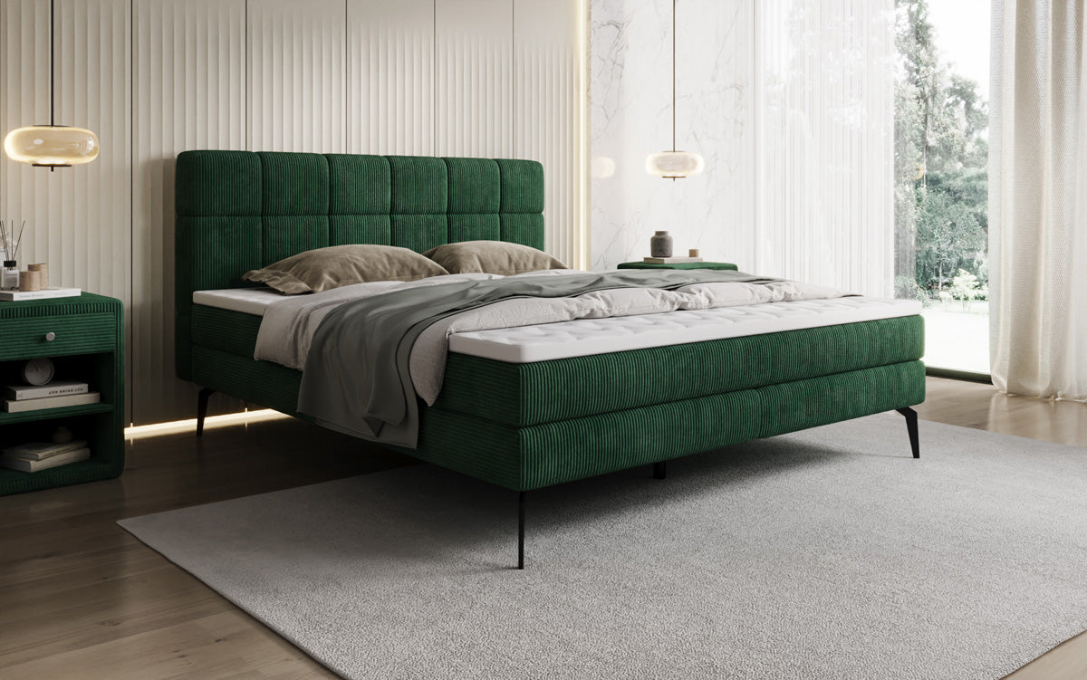 Boxspringbett Vera in Cord mit hohen Füßen