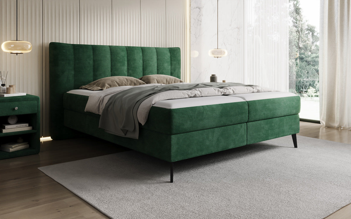 Boxspringbett Ines in Cord mit Stauraum