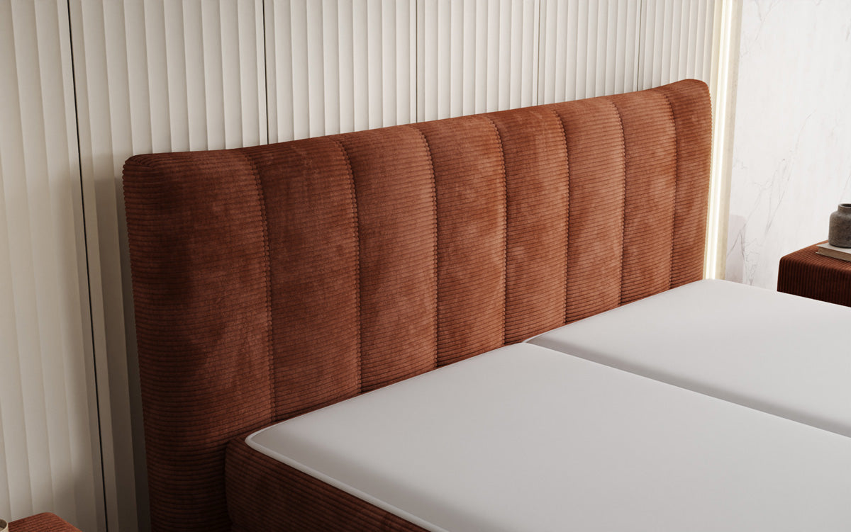 Boxspringbett Ines in Cord mit Stauraum