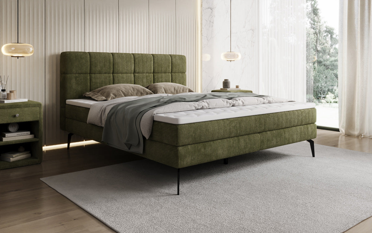 Boxspringbett Vera in Cord mit hohen Füßen