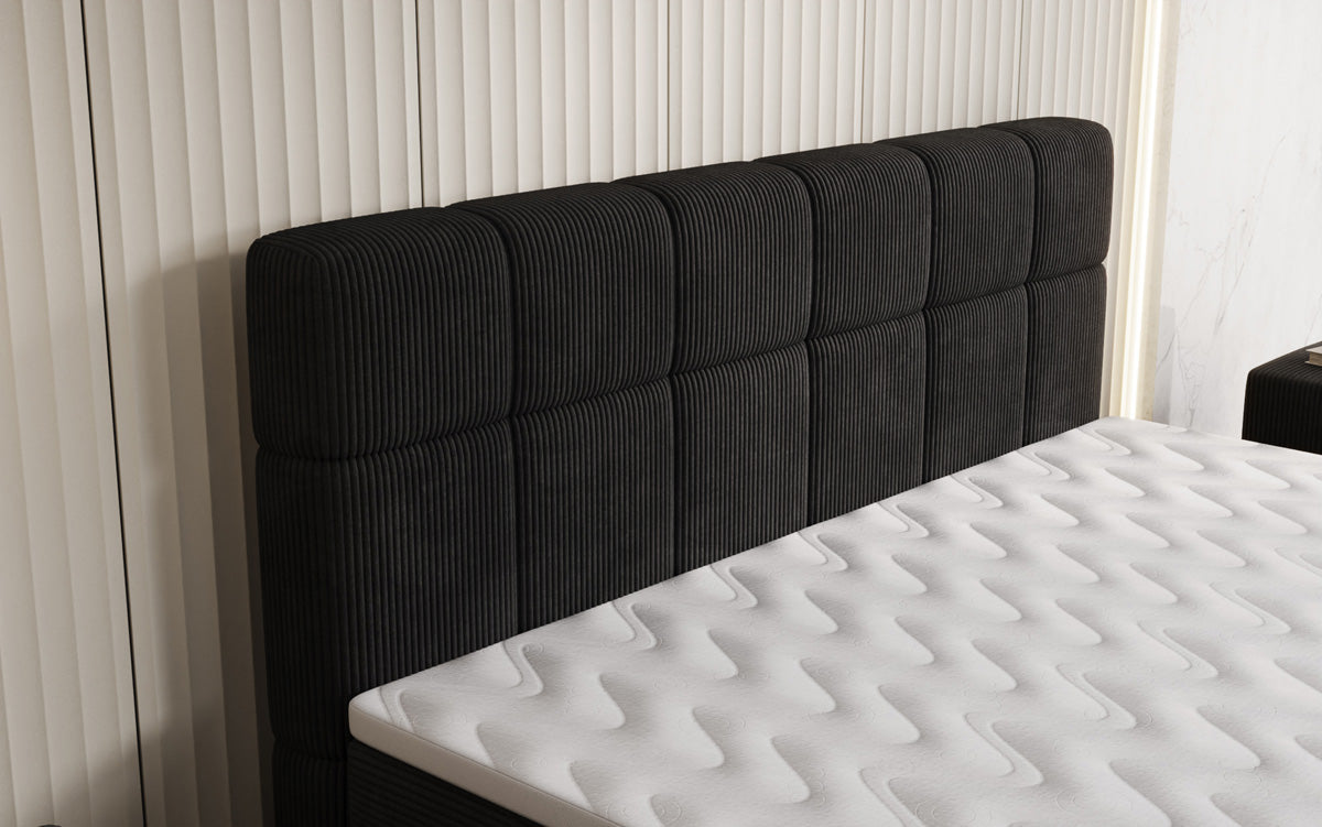 Boxspringbett Vera in Cord mit hohen Füßen