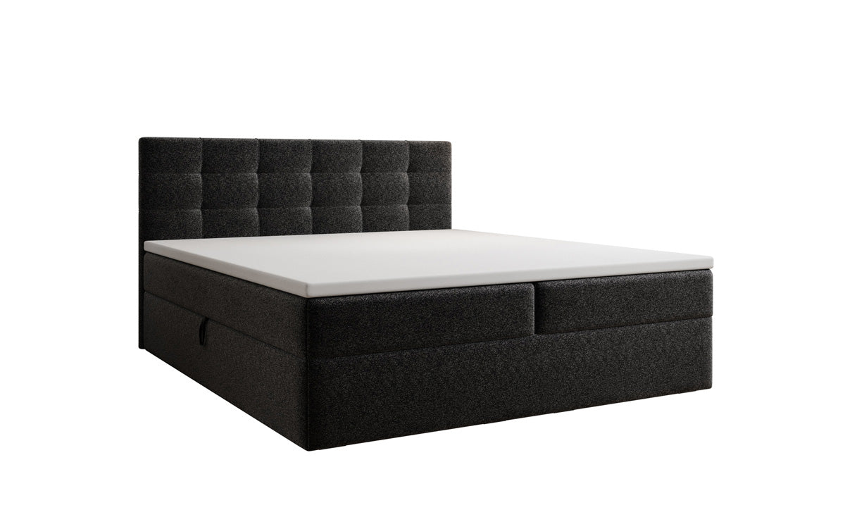 Boxspringbett Lux in Strukturstoff mit Stauraum