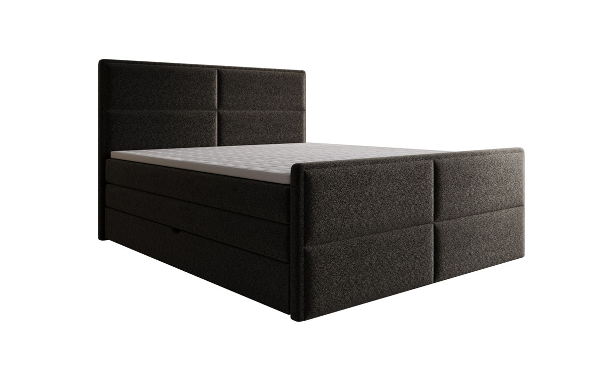 Boxspringbett Viola in Strukturstoff mit Stauraum