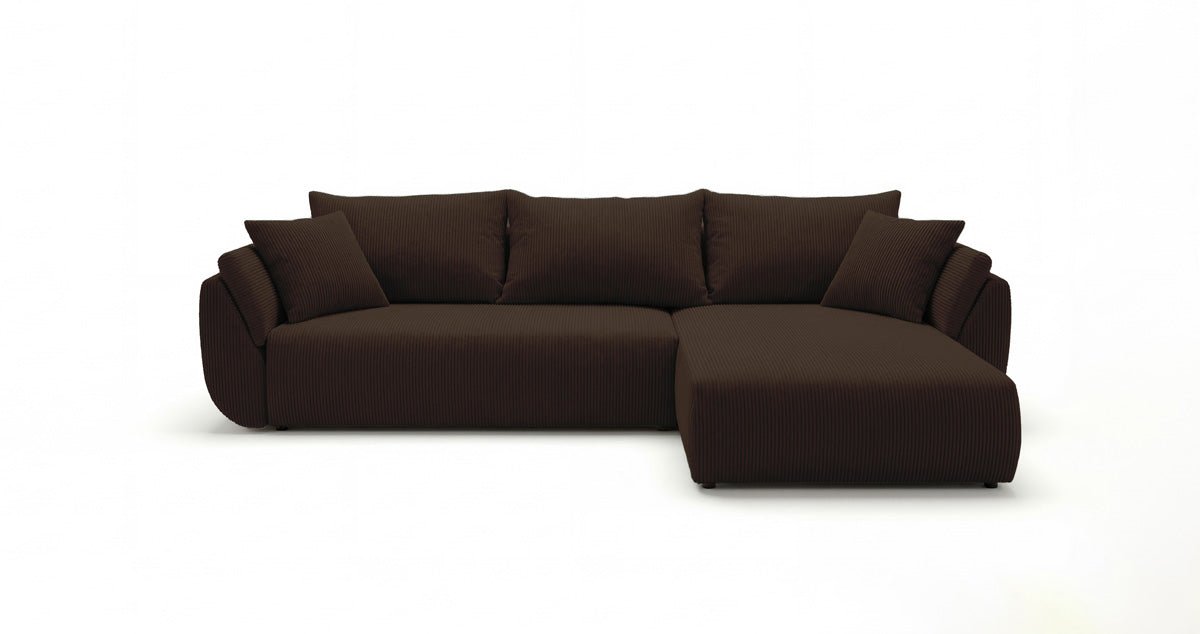 Designer Sofa Lenoa L mit Schlaf- und Klappfunktion in Cord