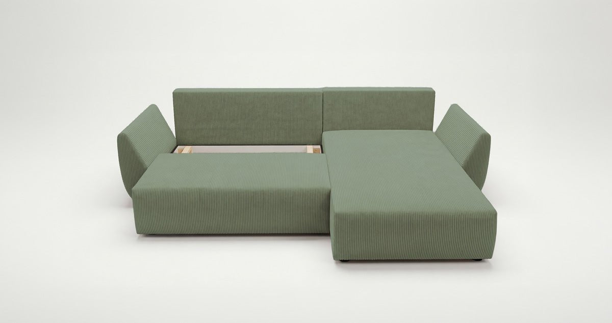 Designer Sofa Lenoa L mit Schlaf- und Klappfunktion in Cord