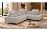 Ecksofa Volo in Chenille Beige, Ottomane rechts – Ansicht 4