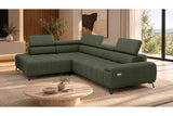 Ecksofa Volo in Chenille Grün, Ottomane links – Ansicht 4