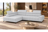 Ecksofa Volo in Chenille Hellgrau, Ottomane links – Ansicht 2