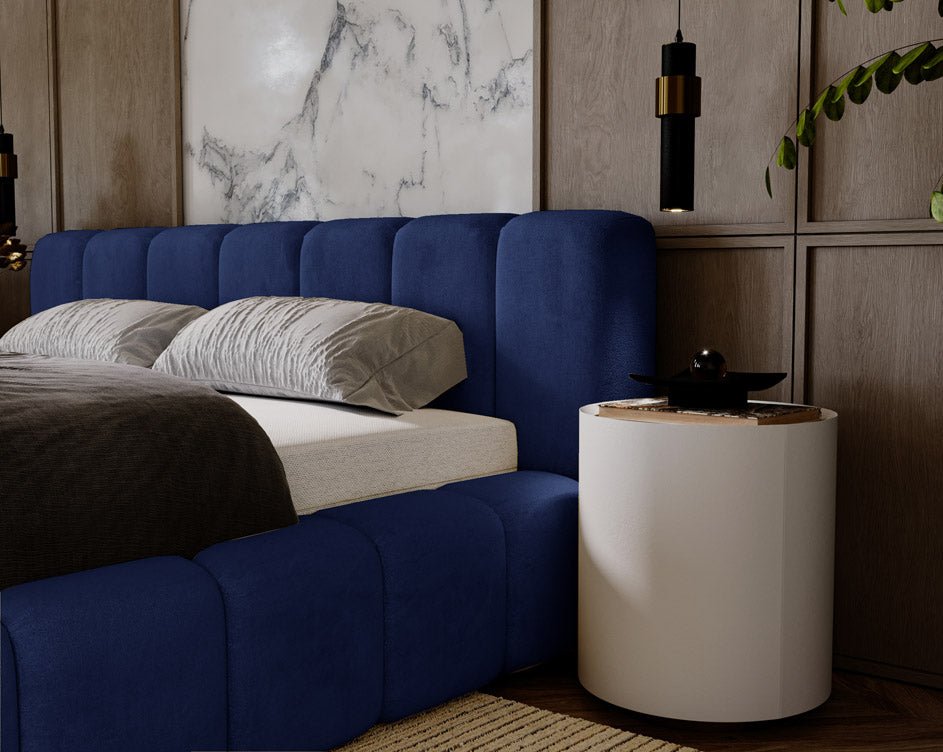 Designer Polsterbett Raphael in Samt mit Stauraum