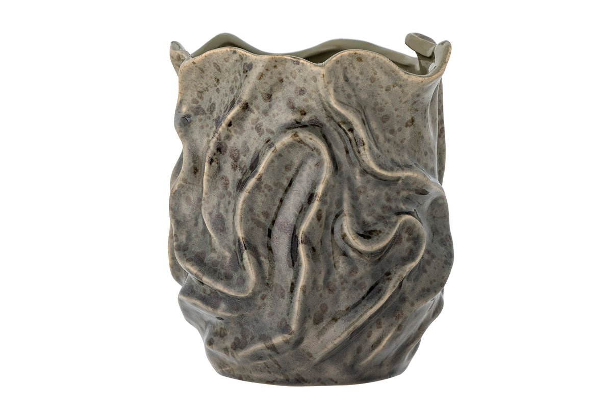 Deko-Vase „Elmara“ – Graues Steingut