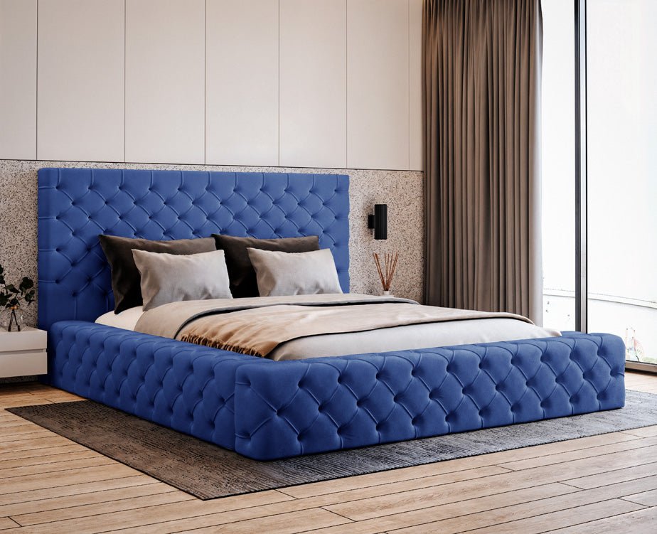 Designer Polsterbett Lana Samt mit Stauraum